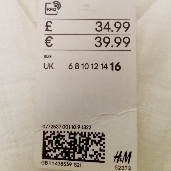 H&M Embroidered Cotton Prairie Dress NWT - Picture 6 of 6